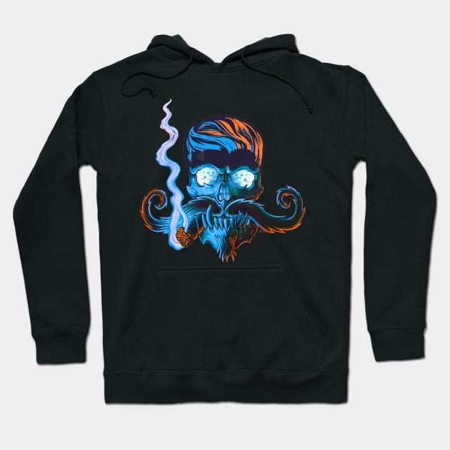 Mustache skull Hoodie by Shenron